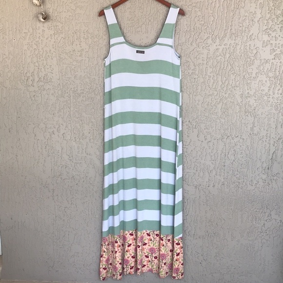 Matilda Jane Seaside Afternoon Floral Stripe Print Sleeveless Maxi Dress - Picture 5 of 12